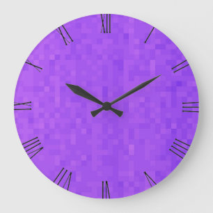 Lavender Purple Mosaic, Wall Clock