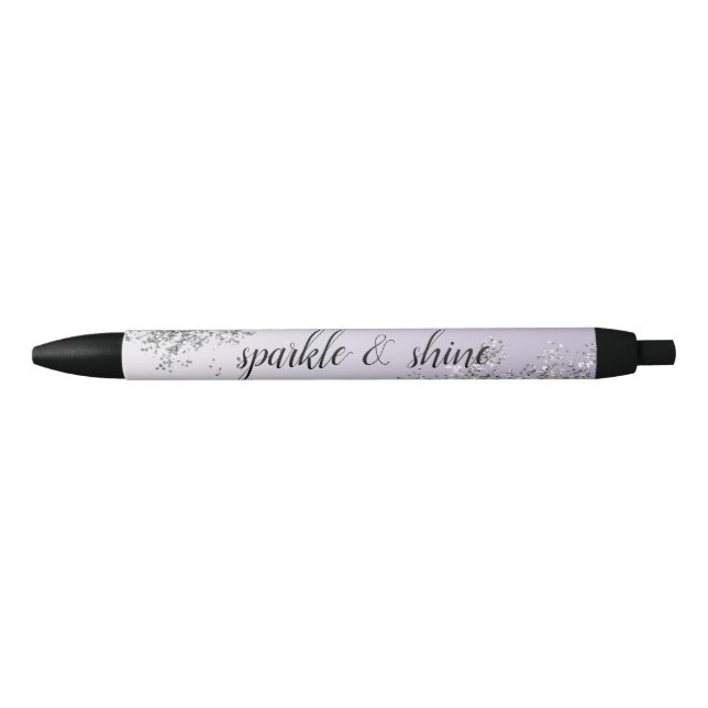 Lavender Purple Ombre Silver Glitter Sparkle Pen (Front)