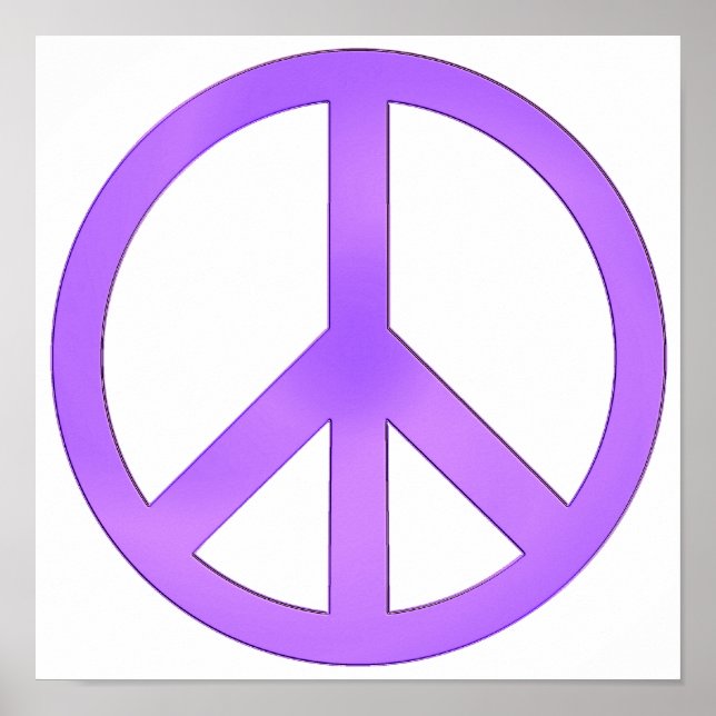 Lavender Purple Peace Symbol Poster (Front)