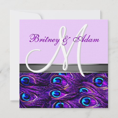Lavender &amp; Purple Peacock Wedding Invitations