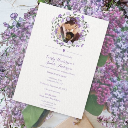 Lavender Purple Peony Floral Wreath Wedding