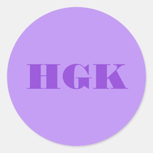 Lavender Purple Personalizable Monogram Classic Round Sticker