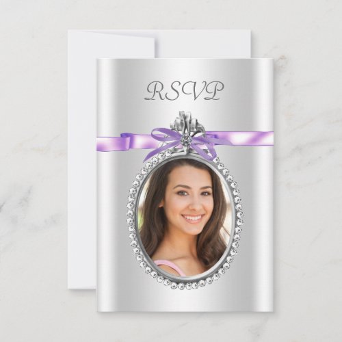 Lavender Purple Photo RSVP Cards