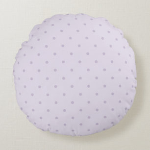 Lavender Purple Pink Polka Dots Round Pillow