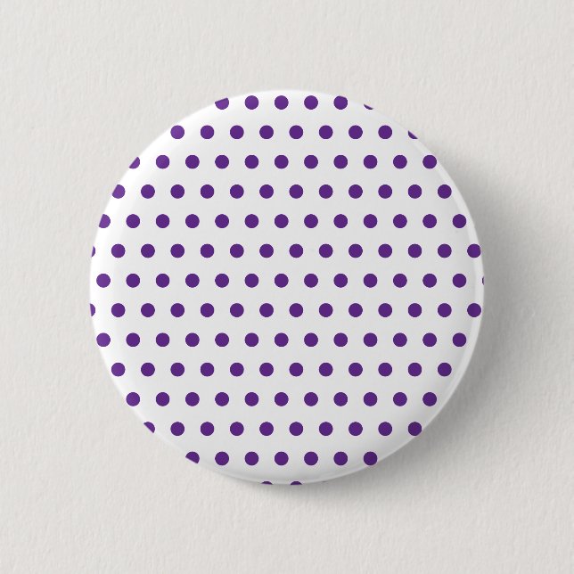 Lavender Purple Polka Dot Pattern White Button (Front)