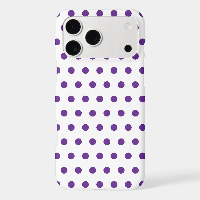 Lavender Purple Polka Dot Pattern White iPhone Case (Back)