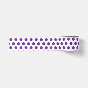Lavender Purple Polka Dot Pattern White Satin Ribbon
