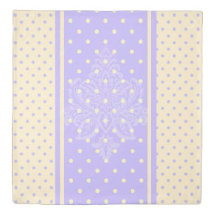 Lavender purple polka dots and yellow duvet cover