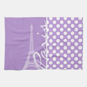 Lavender Purple Polka Dots; Paris Towel
