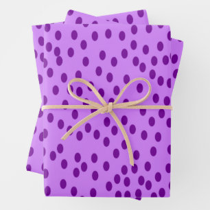 Lavender Purple Polka Dots  Wrapping Paper Sheets