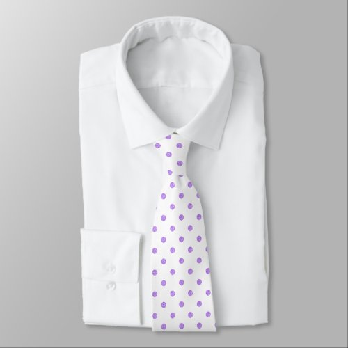 Lavender Purple Polkadots Pattern Neck Tie