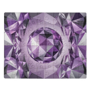 Lavender Purple Polygonal Art Acrylic Puzzle