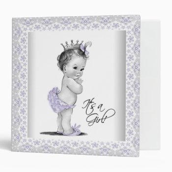 Lavender Purple Princess Baby  3 Ring Binder by The_Vintage_Boutique at Zazzle