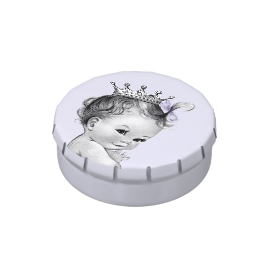 Lavender Purple Princess Baby Shower Candy Jelly Belly Candy Tin (Side)