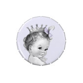 Lavender Purple Princess Baby Shower Candy Jelly Belly Candy Tin (Top)