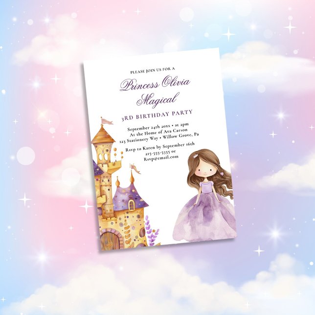Lavender Purple Princess Magical Birthday Invitation (Creator Uploaded)