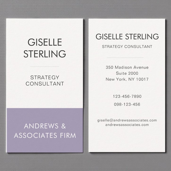 Lavender Purple Professional Corporate Modern Business Card