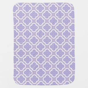 Lavender Purple Quatrefoil Chevron Pattern Stroller Blanket