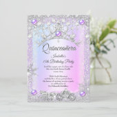 Lavender purple Quinceanera 15th Winter Carriage  Invitation (Standing Front)