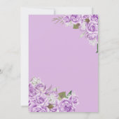 Lavender Purple Quinceanera Elegant Rose Floral  Invitation (Back)