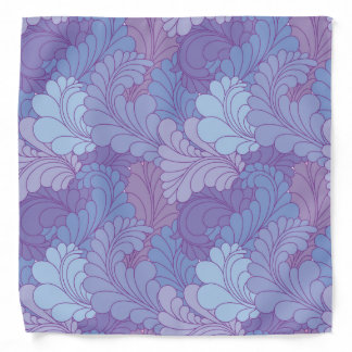 Lavender Purple Retro Floral Paisley Feathers Bandana