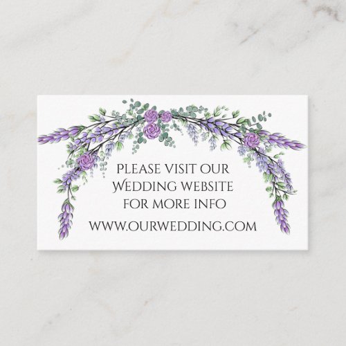 Lavender Purple Rose and Eucalyptus Enclosure Card