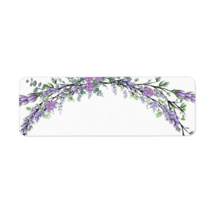 Lavender Purple Rose and Eucalyptus Label