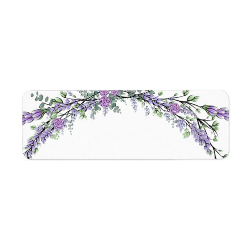 Lavender Purple Rose and Eucalyptus Label