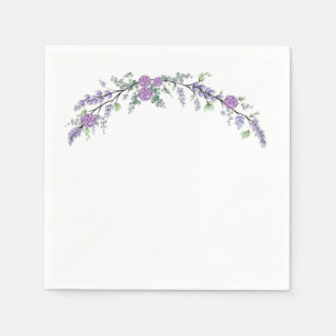 Lavender Purple Rose and Eucalyptus Napkins