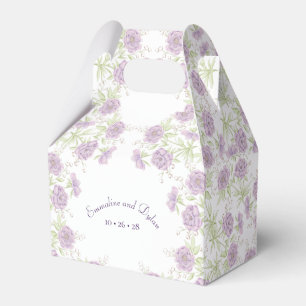 Lavender Purple Rose Wedding Favor Boxes