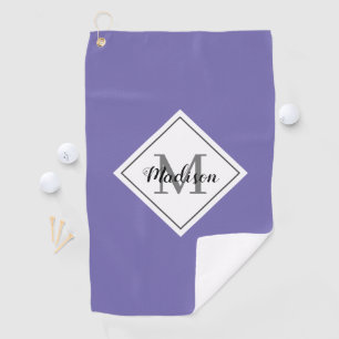 Lavender Purple Script Personalized Monogram Golf Towel