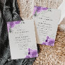Lavender Purple & Silver Floral Elegant Wedding Invitation