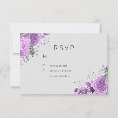 Lavender Purple & Silver Floral Elegant Wedding