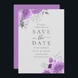 Lavender Purple & Silver Floral Elegant Wedding  Save The Date<br><div class="desc">Lavender Purple & Silver Floral Elegant Wedding Save the Date

See matching collection in Niche and Nest Store</div>