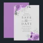 Lavender Purple & Silver Floral Elegant Wedding  Save The Date<br><div class="desc">Lavender Purple & Silver Floral Elegant Wedding Save the Date

See matching collection in Niche and Nest Store</div>