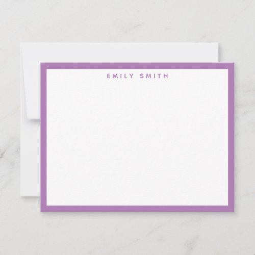 Lavender Purple Simple Modern Note Card