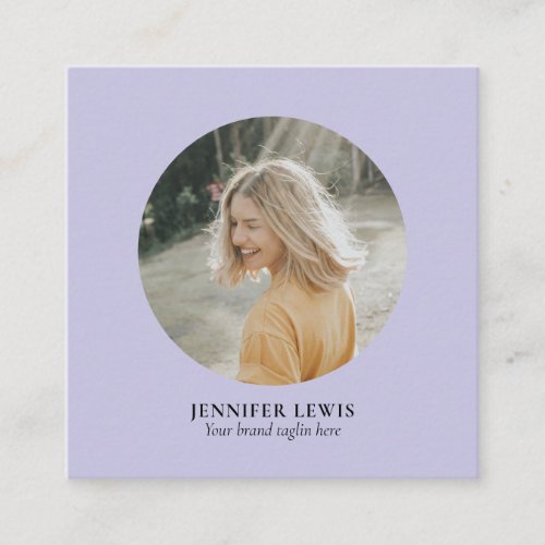 Lavender Purple Simple Modern Photo Social Media Square Business Card