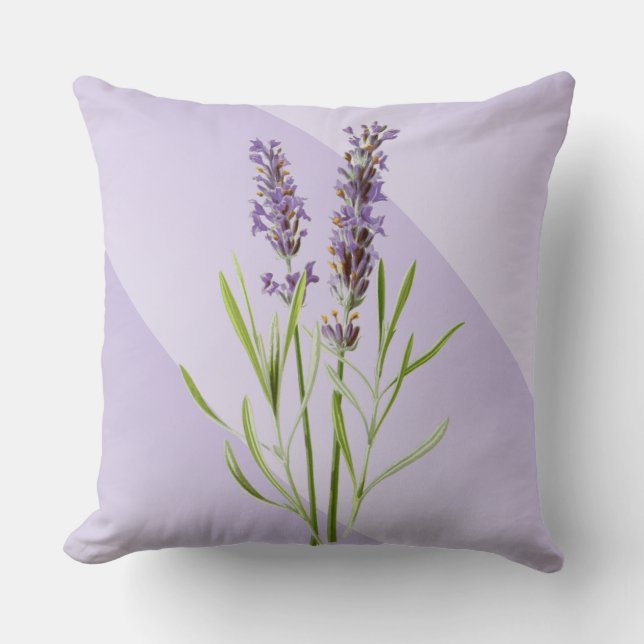 Lavender Purple Soft and Elegant Throw Pillow (Front)