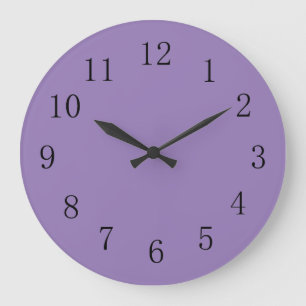 Lavender Purple Solid Color Large Clock
