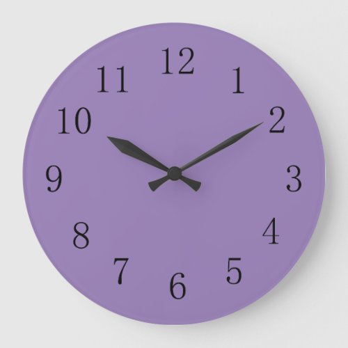 Lavender Purple Solid Color Large Clock