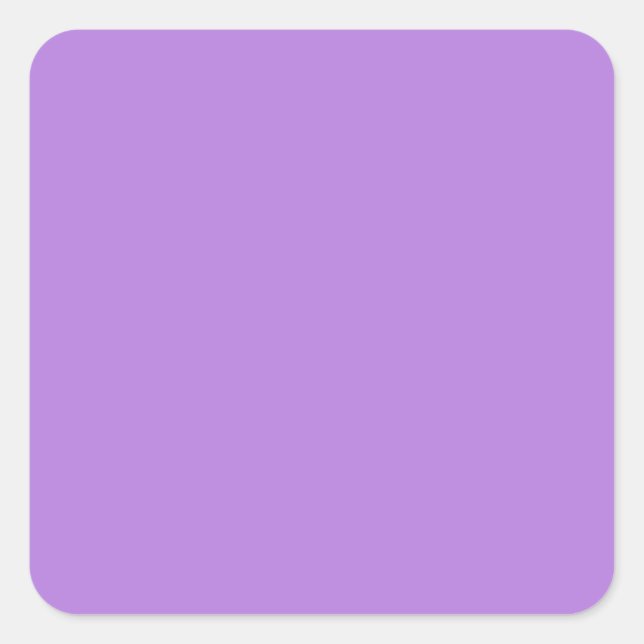 Lavender Purple Solid Color Square Sticker (Front)