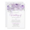 Lavender Purple Sparkle Floral Wedding Invite
