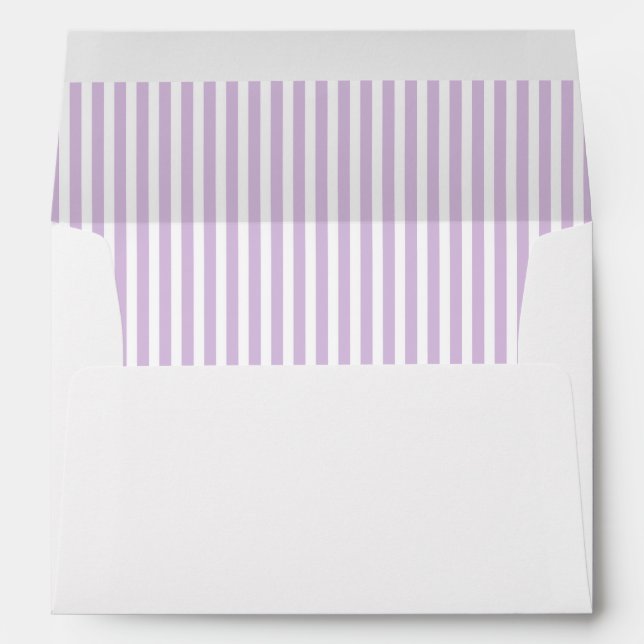 Lavender Purple Stripe Lined Envelope (Back (Bottom))