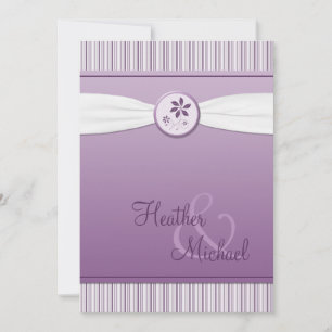 Lavender Purple Stripe Wedding Invitation