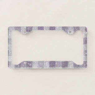 Lavender Purple Stripes Sparkle License Plate Frame