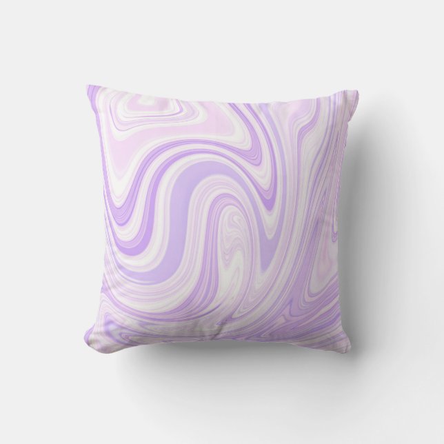 Lavender Purple Swirl Throw Pillow (Front)