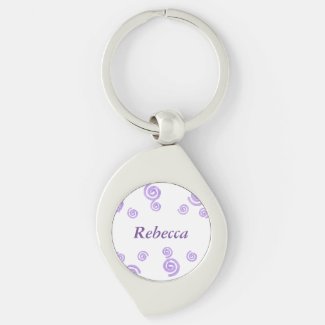 Lavender Purple Swirls Personalized Swirl Keychain