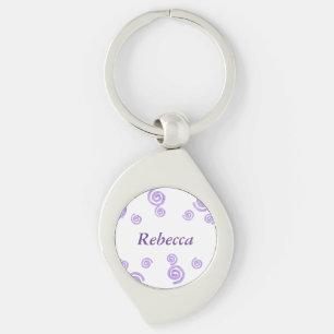 Lavender Purple Swirls Personalized Swirl Keychain