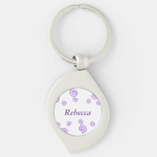 Lavender Purple Swirls Personalized Swirl Keychain