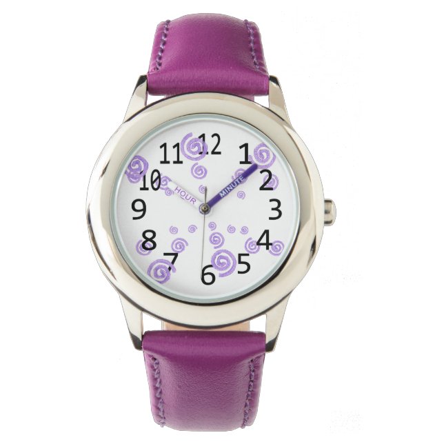 Lavender Purple Swirls Swirl Watches (Front)